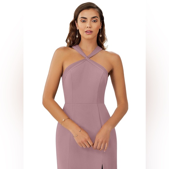 Azazie “Rue” A-Line Pleated Chiffon Floor-Length Gown - Picture 4 of 6